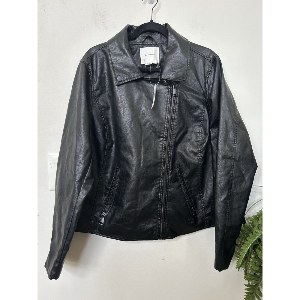 NWT Anthropologie Black Faux Leather Moto Jacket Sz 2X Plus‎ Coquette Boho Chic